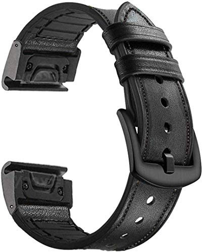 OTOPO Kompatibel mit Fenix 6/Fenix 5/Fenix 7/ EPIX 2 Armband für Herren, 22mm Quick Fit Hybrid Sport Armband Leder Schweißfest Handgelenkband für Garmin Fenix 6 Pro/Sapphire,Fenix 5 Plus