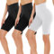 Gayhay 3er Pack Radlerhosen Damen Knielang Kurze Sporthose Leggings Shorts Sommer für Sport Yoga Leggins High Waist Schwarze*2+Weiß,S-M
