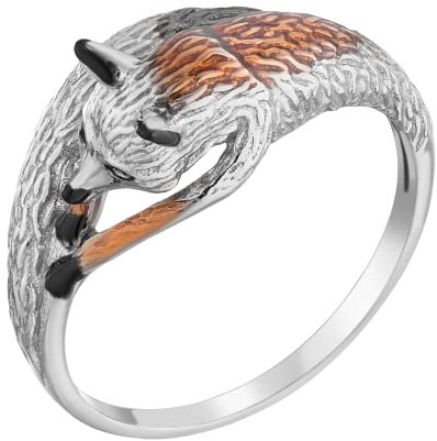 Fingerring Ring Sterling Silber Emaille Fuchs Echtschmuck bei Secretforyou (17)
