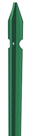 La zappa Poteau de clôture en acier T avec trous pour fixation treillis métallique soudé (200 cm, plastifié vert)
