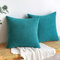 EMEMA Kordsamt Kissenbezug Dekorative Granulat Sofakissen Dekokissen Kissenbezüge Kissenhülle Couchkissen Überwurf Kissen Bezug Zierkissen für Couch Sofa Wohnzimmer 2er Set 40x40 cm Seeblau