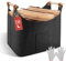 highsam Panier a Bois, XL Sac a Buches avec poignée poche avant, Pliable Panier Bois Cheminée pour bois de chauffage, jouets, vêtements, 45 x 32 x 40 cm, 1 pièce