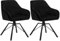 WOLTU Esszimmerstühle drehbar 2er Set, Samt Stuhl Esszimmer, Sessel Wohnzimmer, Drehstuhl, Küchenstuhl, Polsterstuhl mit Armlehnen, Loungesessel ergonomisch, Schwarz, EZS12sz-2