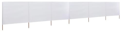 Helloshop26 Brises-Vue paravent 6 Panneaux Tissu 800 x 80 cm Blanc 02_0008848