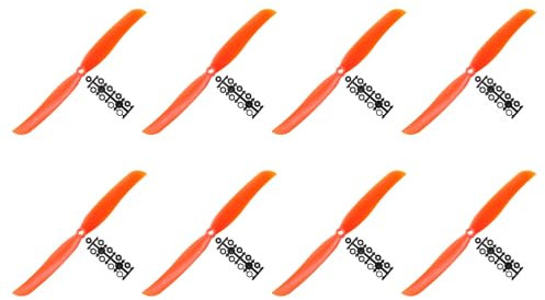 QUARKZMAN 9050 Luftschrauben 9x5 Prop 2-Flügelrad Starrflügler Orange Ersatz Stützen mit Adapter Ringe für Airplane RC Plane Paket von 8
