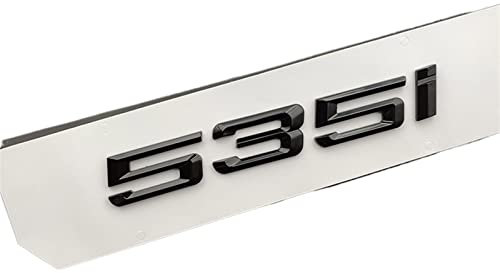 SCHAAN 3D-ABS-Schwarze Buchstaben for Auto-Kofferraum-Abzeichen, Passend for BMW 520i 525i 530i 535i Emblem-Logo-Aufkleber E60 E39 F10 Zubehör Autoaufkleber (Color : 535i)