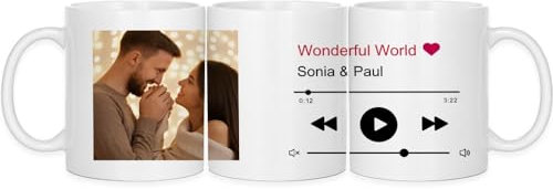 Wanapix | Tazas Spotify Personalizada con Foto y Texto | Taza Spotify | Regalo Original San Valentín | 325ml | 325ml | Canción