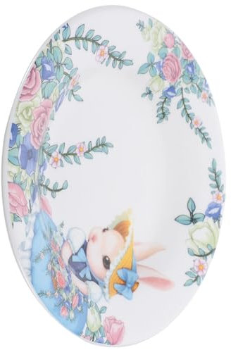 PRETYZOOM Piatto Di Ceramica Di Pasqua Piatto Di Insalata Di Coniglio Floreale Cena Di Coniglio Di Pane Da Dessert Da Giardino Di Pasqua Vassoio Del Coniglietto Di