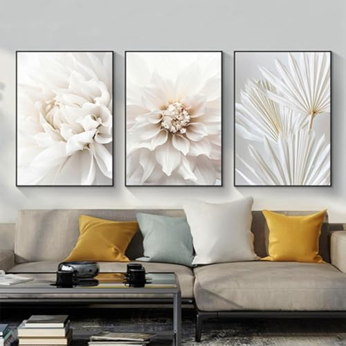 Moderne Abstrakt Kunst Wandbilder Aesthetic Blumen und Pflanzen Bilder Boho Deko Bilder Bohemian Strand Poster Set,Ohne Rahmen (Poster-06,50x70cm*3Pcs)