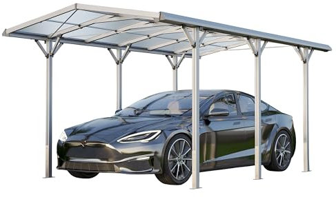 GFP Carport 2,85x5,05m Carport in alluminio Carport individuale con grondaia
