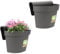 2X Geländertopf Balkon mit Wasserspeicher Blumentopf Zaun Blumenkasten Geländer Geländerkasten Balkontopf Balkonkasten Anthrazit Außenbereich 21 x 29 x 23 cm