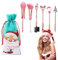 Zauberstab Make-up Pinsel Set, 6 x Weihnachten Foundation Blending Pinsel, Professionelle Gesichtspuder Rouge Pinsel, Foundation Konturpinsel, Lidschatten Blending Lip Brush für Frauen Make-up