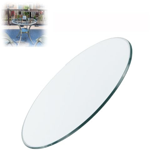 IMUNKT Glasplatte Rund 30 50 70 80cm - Tischplatte Rund Gehärtetes Glas - Transparent Schwarz Braun - Sicherheitsglas Ersatztischplatte - Hitzebeständig - Für Esstisch, Garten Couchtisch(Clear,300mm/1
