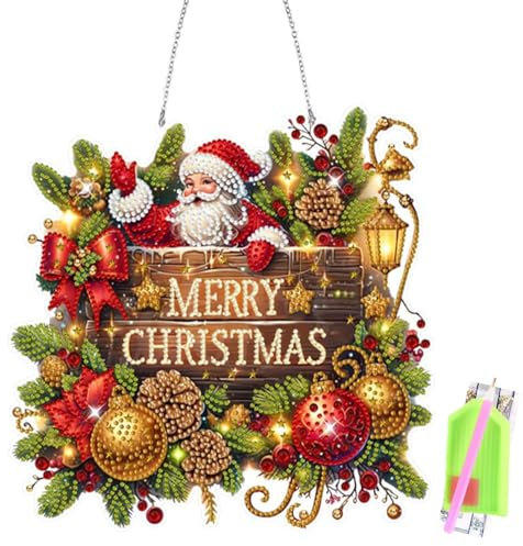 PSFYRN Christmas Diamond Art, Diamond Painting Kit, 5d DIY Christmas Diamond Painting, Crystal Art Kits for Adults Kids, Diamond Art Christmas for Home Door Wall Office Decor (Santa Claus)