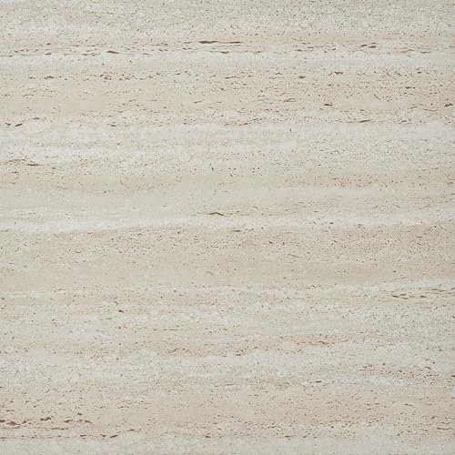 Vinyl Floor Tiles Self Adhesive - 10 Pack / 22.50 sqf (2.09 sqm) - Peel And Stick Floor Tile - 18x18 inch (45.7x45.7cm) - Stick On Vinyl Flooring For Kitchen and Bathroom - Beige Travertine Dune