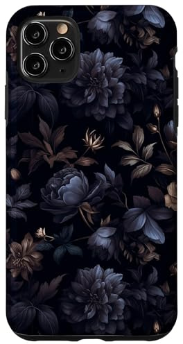Gothic Dark Floral Vintage Schwarz Blumen Goth Ästhetik Hülle für iPhone 11 Pro Max