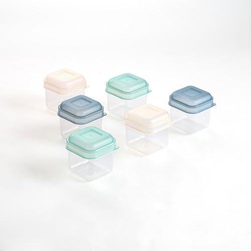 Quid Minimal Set 6 Recipientes Cuadrados Plástico 5x5x6cm Pp – Polipropileno Apto Microondas Apto Frigorífico