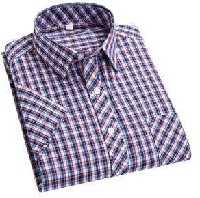 Chemise d'été à manches courtes en coton à carreaux pour homme, H, 3XL