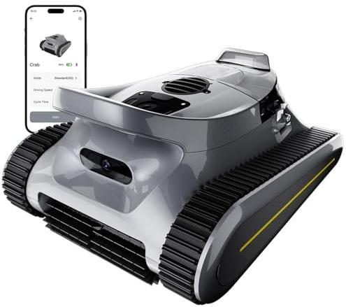 Pulitore robotico per piscina senza fili - Aspirapolvere per piscina Motore brushless da 180 W, aspirazione 45.000 Pa, arrampicata a parete, navigazione Sonar, Robot automatico per piscina a 3