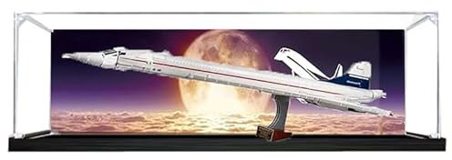 Acryl-Vitrine, kompatibel mit Lego 10318 Concorde Displaybox-Set, staubdicht, UV-beständig, transparente Vitrine (nur Vitrine)