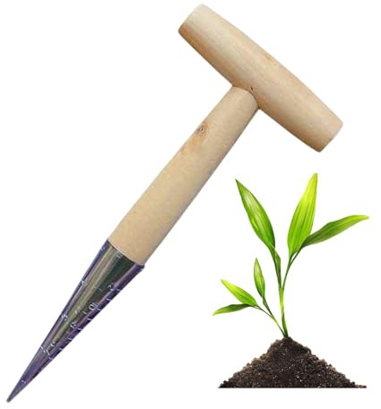 Foro per piante escavatore – a forma di T manuale – foro foro Dibbler | strumento da giardino di precisione | scavo forato per piantare | strumento manuale Digging tipo T Dibbler | Utensili da