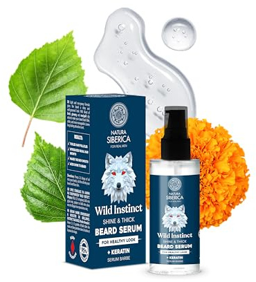 Natura Siberica Men Wild Instinct Shine Thick Beard Serum 50 ml – Bartserum für gesundes, glänzendes & dichteres Bartwachstum mit pflegenden Extrakten, Anti‑Frizz & Feuchtigkeit – Männer Bartpflege