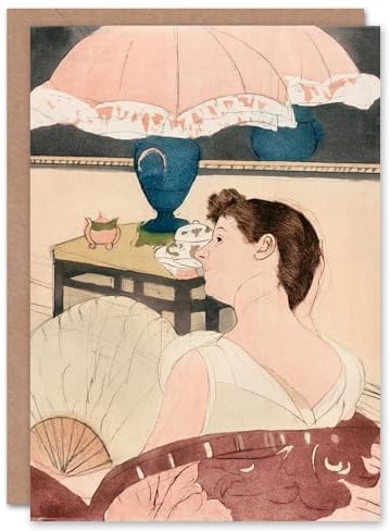 Artery8 Mary Cassatt Art Card The Lamp Woman With Fan Painting