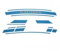 KIT SERIE ADESIVI TARGHETTE LATERALI BLU ELECTRONIC COMPATIBILE CON VESPA 125 PRIMAVERA ET3
