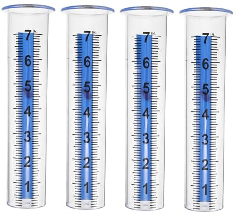 TOYANDONA Lot De 4 Pluviomètres D ' Extérieur Petits Tubes À Essai en Plastique Tubes De Rechange pour Pluviomètres Mesure De L ' Eau De Pluie Universel De Pluie Durable