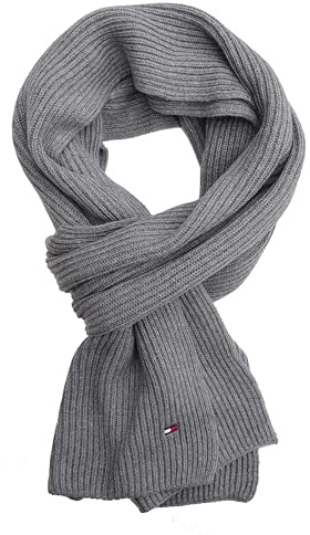 Tommy Hilfiger Schal Strickschal Cotton Cashmere Scarf Grau Grey Heather
