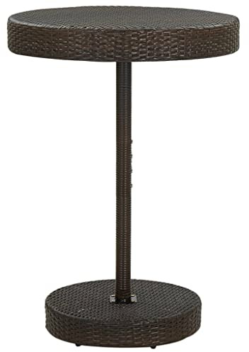 Owoxanthellate Gartentisch Braun rund 75,5x106 cm aus wetterfestem PE-Rattan und Stahlgestell, moderner Garten Esstisch klappbar leicht ausziehbar für Balkon, Terrasse und Camping