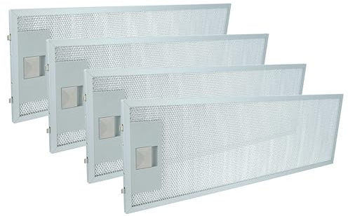 vhbw 4x Filter kompatibel mit AEG DF6260ML/1 | DF6160-ML, DF6160-ML/A, CHDF6260ML/GB, 942122730, DF6260-ML Dunstabzugshaube, Kunststoff, Metall