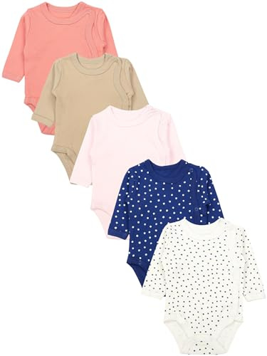 TupTam Wickelbody Langarm Baby Body - Unisex Body Baby im 5er Set aus Baumwolle