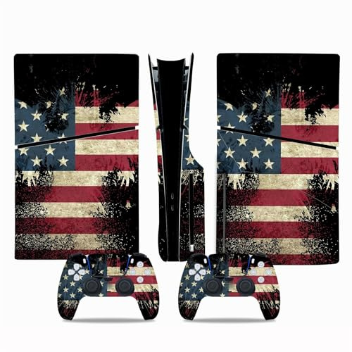 Compatible For PS5 Slim Skin Disc Edition Console And Controller Vinyl Cover Skins Wraps Scratch Resistant Compatible No Shrinkage Strong Adhesion 20551 Autocollant De Protection