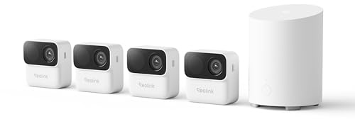 Reolink Complete Home Security Bundle: 1x Home Hub Mini + 4x Magnetic Wireless Cameras | Local Storage, AI Detection, Dual-Band Wi-Fi, No Subscription Needed