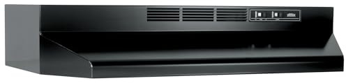 Broan-NuTone 413023 Ductless Range Hood Insert with Light, Exhaust Fan for Under Cabinet, 30-Inch, Black