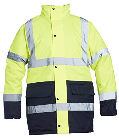 Blackrock 8001205 Men's Hi-Vis Two Tone Coat Jacket, Yellow/Navy, Large