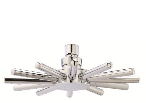 Hudson Reed A3027 ǀ Modern Bathroom Cloudburst Brass Fixed Shower Head, 80mm x 230mm, Chrome
