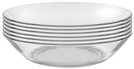 Duralex 3014AF06/6 Made In France, Lys Vajilla de 8 pulgadas transparente Calotte Plato, juego de 6, cristal