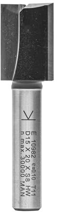 ENT 10982 Nutfräser HW, Schaft (S) 8 mm, Durchmesser (D) 15 mm, NL 20 mm, SL 32 mm, GL 52 mm, mit HW Grundschneide