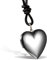 JewelryWe Schmuck Silber Öffenbares Herz Anhänger mit Schwarz Leder Halskette Kette, Damen Frauen Lederkette, mit Geschenk Tüte