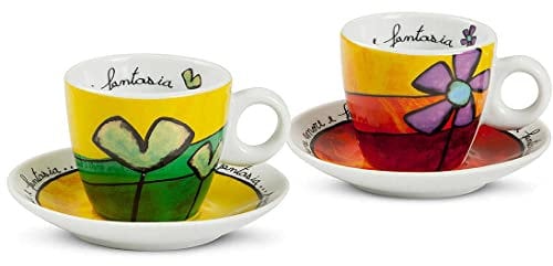 Egan Set 2 Tazze Caffè Pane Amore Fantasia