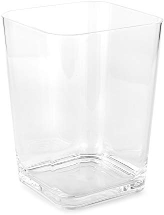 Huang Acrylic Transparenter quadratischer Abfalleimer | Mülleimer für Badezimmer, Küche, Heimbüros | bruchsicher, stilvoll, langlebig und kompakt