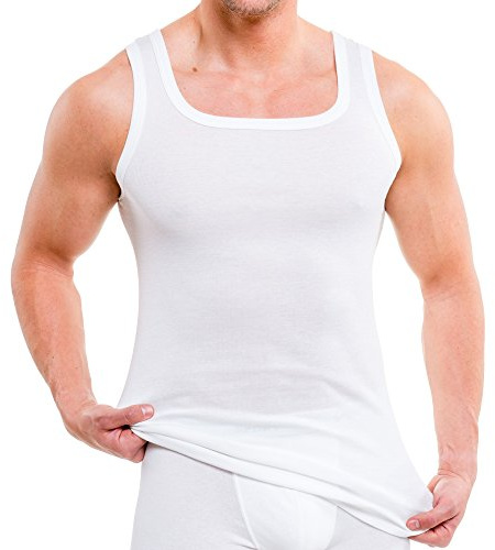 HERMKO 16025 Herren Tank Top angenehm weich Dank Modal Exclusive by, Größe:D 4 = EU S, Farbe:weiß