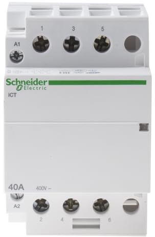 Schneider A9C20843 Contactor Ict 40A 3No 220-240 Vac, White
