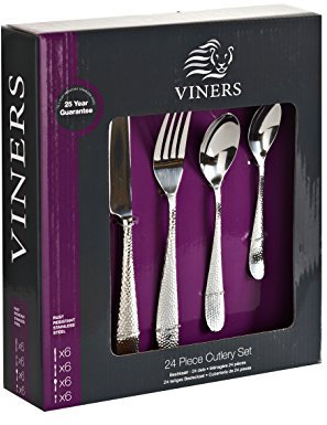 Viners 6081217B Glamour 24-Piece Stainless Steel Cutlery Giftbox Set