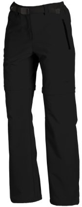CMP Pantaloni Zip off Elasticizzati da Donna, Nero, L