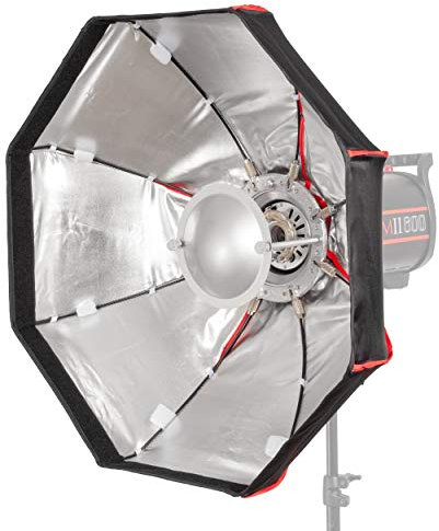PIXAPRO 60cm (23.6) Foldable Silver Beauty Dish/Softbox - 60cm Diameter, Silver Inner Colour, Interchangeable Fitting, 4cm Grid Size, 20cm Depth