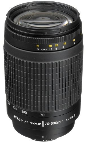Nikon AF Nikkor 70-300mm f/4-5.6G Negro - Objetivo (13/9, 70-300 mm, 1/3.9, Negro, 7,4 cm, 6,2 cm)