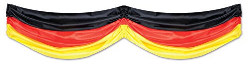 Beistle 50948-BKRY Wimpelkette mit Deutschland-Flagge, 150 x 25,4 cm, 1 Stück, Stoff, Schwarz/Rot/Gelb
